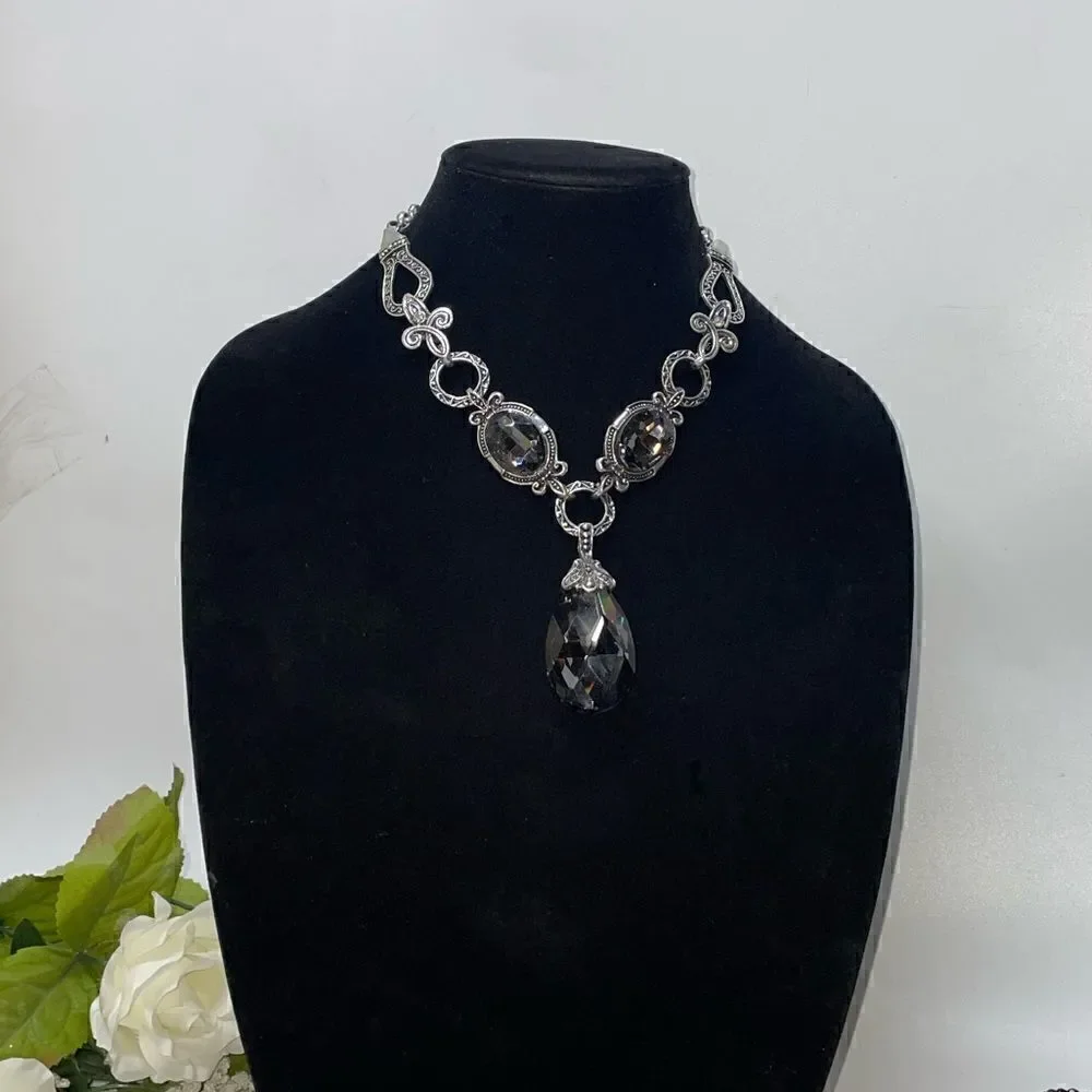 Glass Crystal Statement Necklace